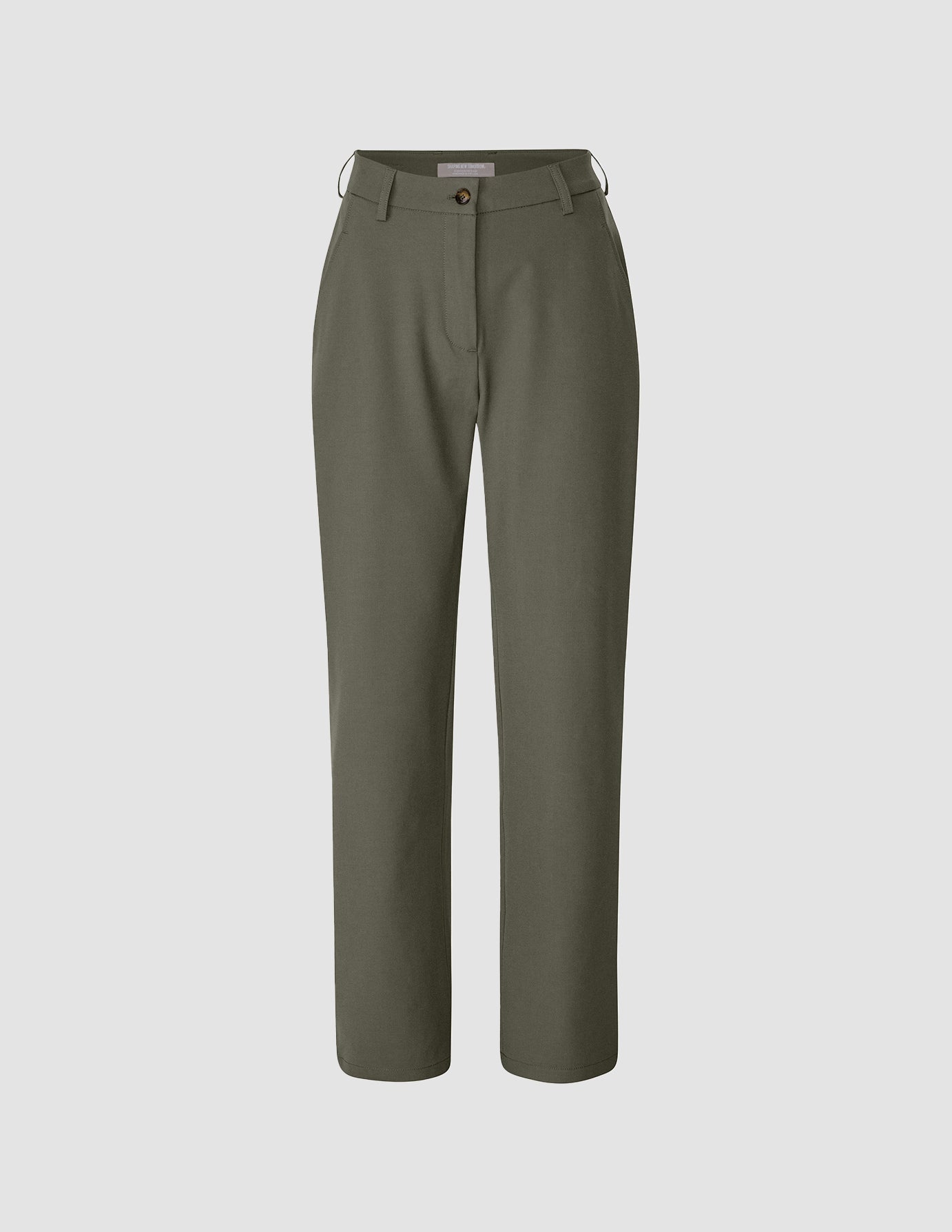 Essential Pants Straight Dark Olive
